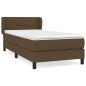 vidaXL Giroletto a Molle con Materasso Marrone Scuro 80x200 cm Tessuto