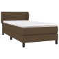 vidaXL Giroletto a Molle con Materasso Marrone Scuro 80x200 cm Tessuto