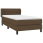 vidaXL Giroletto a Molle con Materasso Marrone Scuro 80x200 cm Tessuto