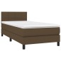 vidaXL Letto a Molle Materasso e LED Marrone Scuro 80x200cm in Tessuto vidaXL Letto a Molle Materasso e LED Marrone Scuro 80x200cm in Tessuto