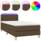 vidaXL Letto a Molle Materasso e LED Marrone Scuro 80x200cm in Tessuto vidaXL Letto a Molle Materasso e LED Marrone Scuro 80x200cm in Tessuto