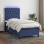 vidaXL Letto a Molle con Materasso e LED Blu 80x200 cm in Tessuto vidaXL Letto a Molle con Materasso e LED Blu 80x200 cm in Tessuto