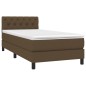 vidaXL Giroletto a Molle con Materasso Marrone Scuro 80x200 cm Tessuto