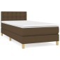 vidaXL Giroletto a Molle con Materasso Marrone Scuro 80x200 cm Tessuto
