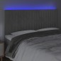 Testiera a LED Grigio Chiaro 200x5x118/128 cm in Velluto Testiera a LED Grigio Chiaro 200x5x118/128 cm in Velluto