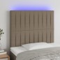 Testiera a LED tortora 90x5x118/128 cm in Tessuto Testiera a LED tortora 90x5x118/128 cm in Tessuto