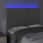 vidaXL Testiera a LED Grigio Chiaro 144x5x118/128 cm in Velluto