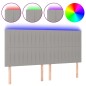 Testiera a LED Grigio Chiaro 180x5x118/128 cm in Tessuto Testiera a LED Grigio Chiaro 180x5x118/128 cm in Tessuto