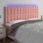 Testiera a LED Rosa 160x5x118/128 cm in Velluto