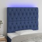 Testiera a LED Blu 100x7x118/128 cm in Tessuto Testiera a LED Blu 100x7x118/128 cm in Tessuto