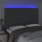 Testiera a LED GrigioScuro 160x7x118/128cm inTessuto Testiera a LED GrigioScuro 160x7x118/128cm inTessuto