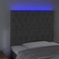 Testiera a LED GrigioScuro 100x7x118/128cm in Velluto Testiera a LED GrigioScuro 100x7x118/128cm in Velluto