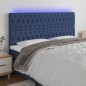 vidaXL Testiera a LED Blu 200x7x118/128 cm in Tessuto vidaXL Testiera a LED Blu 200x7x118/128 cm in Tessuto