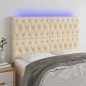 Testiera a LED Crema 160x7x118/128 cm in Tessuto Testiera a LED Crema 160x7x118/128 cm in Tessuto