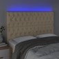 Testiera a LED Crema 160x7x118/128 cm in Tessuto Testiera a LED Crema 160x7x118/128 cm in Tessuto