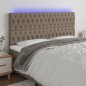 Testiera a LED tortora 180x7x118/128 cm in Tessuto Testiera a LED tortora 180x7x118/128 cm in Tessuto