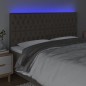 Testiera a LED tortora 180x7x118/128 cm in Tessuto Testiera a LED tortora 180x7x118/128 cm in Tessuto