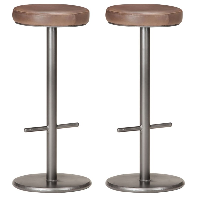vidaXL Sgabelli da Bar 2 pz Marrone Anticato in Vera Pelle vidaXL Sgabelli da Bar 2 pz Marrone Anticato in Vera Pelle