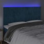 Testiera a LED Blu Scuro 200x5x118/128 cm in Velluto Testiera a LED Blu Scuro 200x5x118/128 cm in Velluto