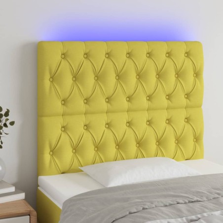 Testiera a LED verde 100x7x118/128cm in Tessuto