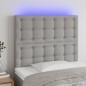 Testiera a LED Grigio Chiaro 90x5x118/128 cm in Tessuto Testiera a LED Grigio Chiaro 90x5x118/128 cm in Tessuto