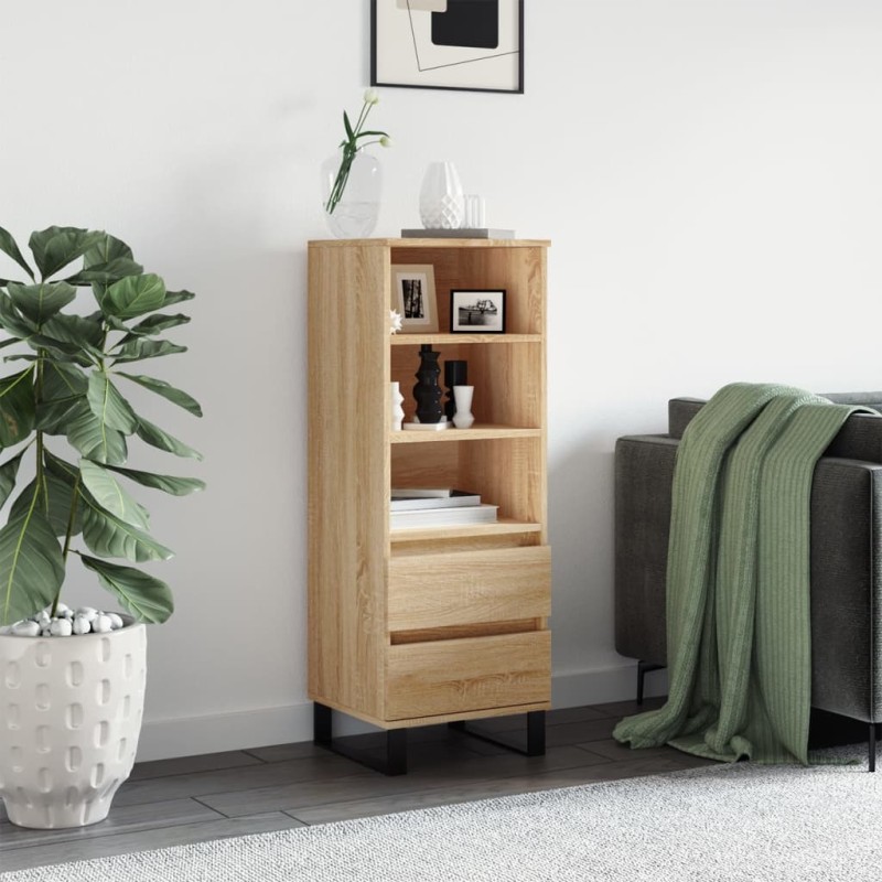 vidaXL Credenza Rovere Sonoma 40x36x110 cm in Legno Multistrato vidaXL Credenza Rovere Sonoma 40x36x110 cm in Legno Multistrato