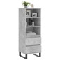 vidaXL Credenza Grigio Cemento 40x36x110 cm in Legno Multistrato vidaXL Credenza Grigio Cemento 40x36x110 cm in Legno Multistrato