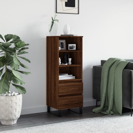 vidaXL Credenza Rovere Marrone 40x36x110 cm in Legno Multistrato