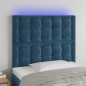 Testiera a LED Blu scuro 80x5x118/128 cm in Velluto Testiera a LED Blu scuro 80x5x118/128 cm in Velluto