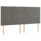Testiera a LED Grigio Chiaro 160x5x118/128 cm in Velluto Testiera a LED Grigio Chiaro 160x5x118/128 cm in Velluto