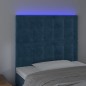 Testiera a LED Blu Scuro 100x5x118/128 cm in Velluto Testiera a LED Blu Scuro 100x5x118/128 cm in Velluto