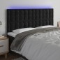 Testiera a LED Nera 180x5x118/128 cm in Velluto Testiera a LED Nera 180x5x118/128 cm in Velluto