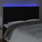 Testiera a LED Nera 160x5x118/128 cm in Velluto Testiera a LED Nera 160x5x118/128 cm in Velluto