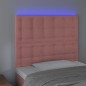 Testiera a LED Rosa 100x5x118/128 cm in Velluto Testiera a LED Rosa 100x5x118/128 cm in Velluto
