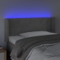 Testiera a LED Grigio Chiaro 83x16x78/88 cm in Velluto Testiera a LED Grigio Chiaro 83x16x78/88 cm in Velluto