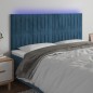 Testiera a LED Blu Scuro 180x5x118/128 cm in Velluto Testiera a LED Blu Scuro 180x5x118/128 cm in Velluto