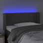 Testiera a LED Grigio Scuro 83x16x78/88 cm in Velluto Testiera a LED Grigio Scuro 83x16x78/88 cm in Velluto