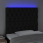 Testiera a LED Nera 100x7x118/128 cm in Tessuto Testiera a LED Nera 100x7x118/128 cm in Tessuto
