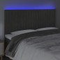 Testiera a LED GrigioScuro 180x5x118/128cm in Velluto Testiera a LED GrigioScuro 180x5x118/128cm in Velluto