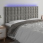 Testiera a LED Grigio Chiaro 160x5x118/128 cm in Velluto Testiera a LED Grigio Chiaro 160x5x118/128 cm in Velluto