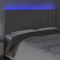 Testiera a LED Grigio Chiaro 160x5x118/128 cm in Velluto Testiera a LED Grigio Chiaro 160x5x118/128 cm in Velluto