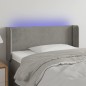 Testiera a LED Grigio Chiaro 83x16x78/88 cm in Velluto Testiera a LED Grigio Chiaro 83x16x78/88 cm in Velluto