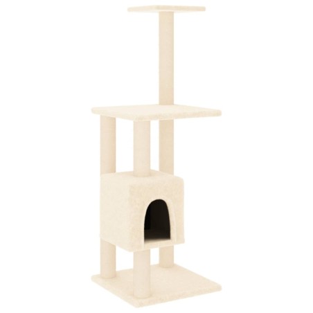 vidaXL Albero per Gatti con Tiragraffi in Sisal Crema 104 cm