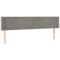 Testiera a LED Grigio Chiaro 163x16x78/88 cm in Velluto Testiera a LED Grigio Chiaro 163x16x78/88 cm in Velluto