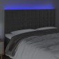 Testiera a LED GrigioScuro 160x5x118/128cm in Velluto Testiera a LED GrigioScuro 160x5x118/128cm in Velluto