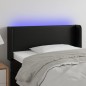 Testiera a LED Nera 103x16x78/88 cm in Similpelle Testiera a LED Nera 103x16x78/88 cm in Similpelle