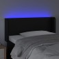 Testiera a LED Nera 103x16x78/88 cm in Similpelle Testiera a LED Nera 103x16x78/88 cm in Similpelle