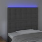 Testiera a LED GrigioScuro 100x5x118/128cm in Velluto Testiera a LED GrigioScuro 100x5x118/128cm in Velluto
