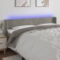 Testiera a LED Grigio Chiaro 203x16x78/88 cm in Velluto Testiera a LED Grigio Chiaro 203x16x78/88 cm in Velluto