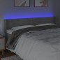 Testiera a LED Grigio Chiaro 203x16x78/88 cm in Velluto Testiera a LED Grigio Chiaro 203x16x78/88 cm in Velluto